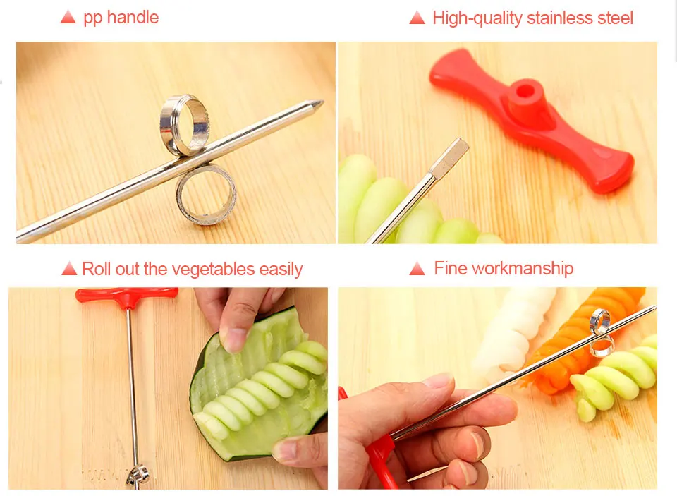 DINIWELL 1 шт. ручной спиральный винтовой стержень для нарезки пластика PP+ стальная проволока картофель Морковь Огурец овощи спиральный нож резной инструмент
