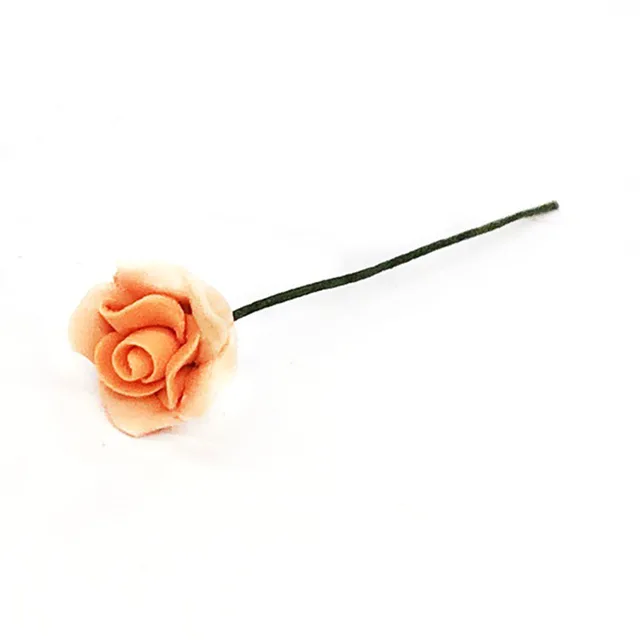 10Pcs 1/12 Dollhouse Miniature Accessories Mini Yellow Chinese Rose Simulation Flower Model Toy for Doll House Decoration 3