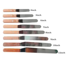 Нержавеющая Сталь деревянная ручка крем шпатель для торта Smoother глазурь разбрасыватель помадка Кондитерские торт нож для украшения