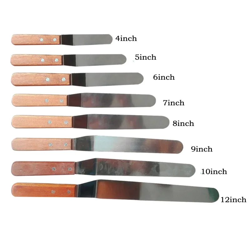 

Stainless Steel Wooden Handle Cream Spatula for Cake Smoother Frosting Spreader Fondant Pastry Cake Decoration knife