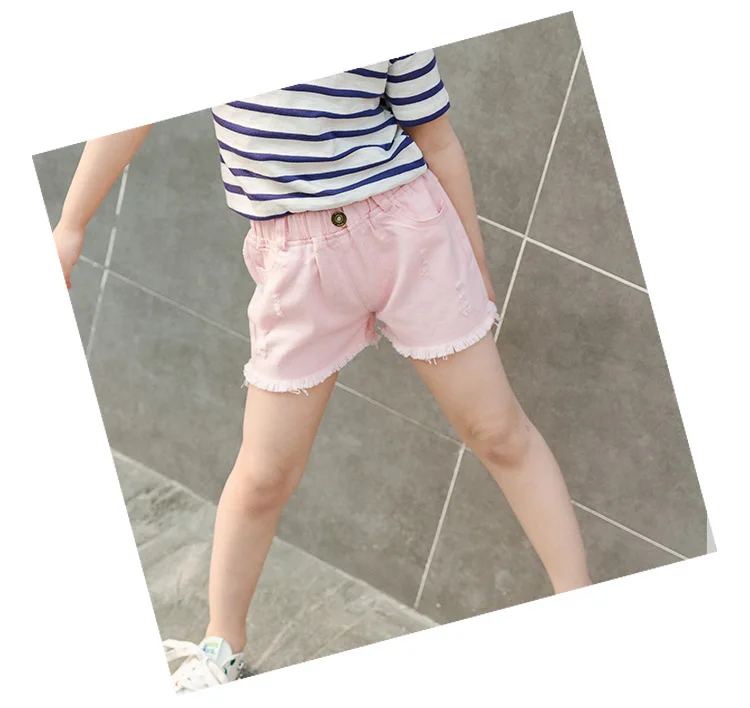 Лето г. Детские шорты джинсовые штаны 4 цвета джинсы для маленьких девочек детские джинсы модные Повседневное Джинсовые шорты для девочек От 1 до 15 лет