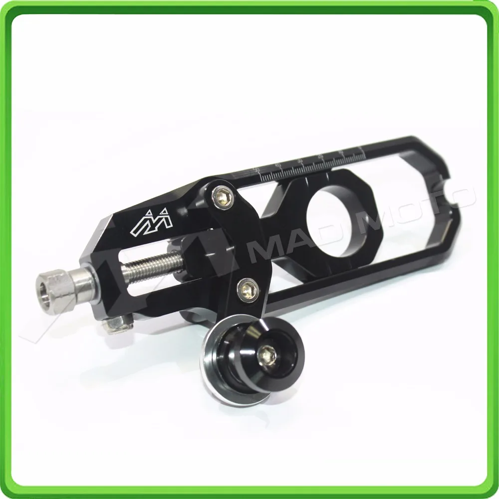 Motorcycle Chain Tensioner Adjuster with spool fit for Suzuki GSXR 600 GSX-R 750 2011 2012 2013 2014 2015 2016 Black (6)