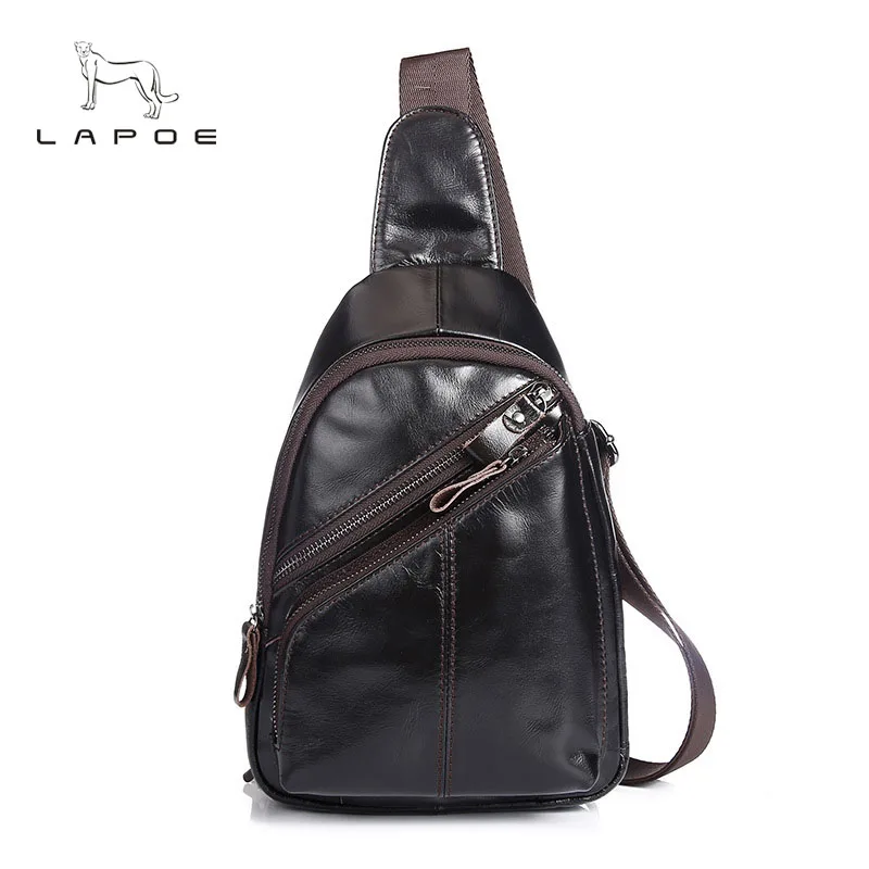

2018 New Fashion Genuine Leather Crossbody Bags men casual messenger bag Small Brand Designer Male Shoulder Bag