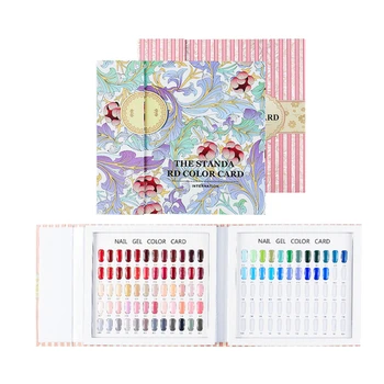 

Professional 120 Colors Nail Gel Polish Display Card Book Color Board Palette Stand with 120pcs Nail Tips Salon Show Tools