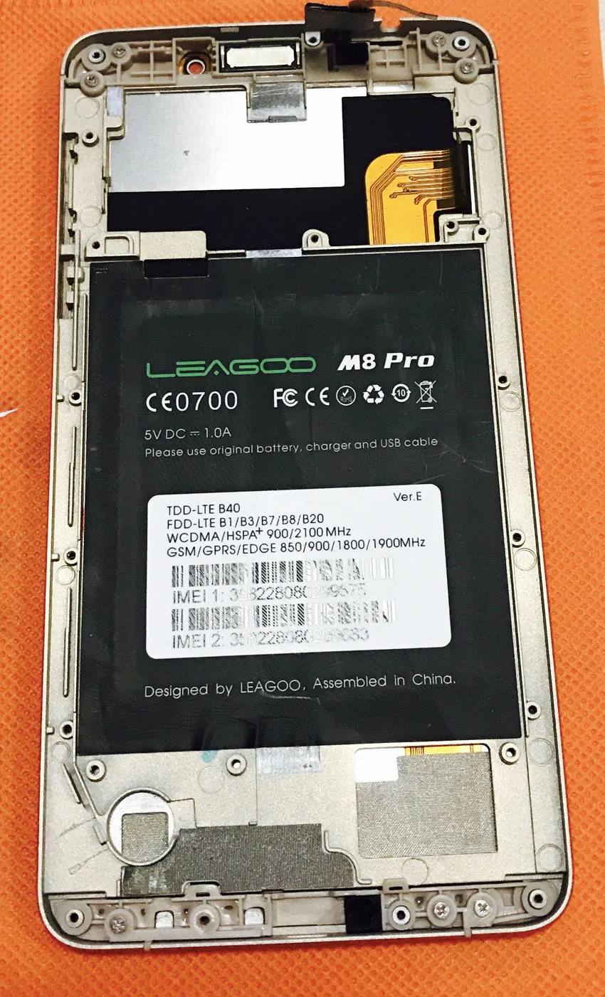 Б/у Оригинальный ЖК дисплей + дигитайзер сенсорный экран рамка для Leagoo M8 Pro MTK6737