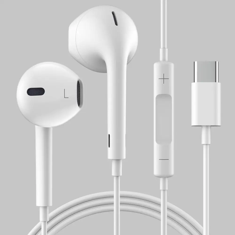 USB цифровой стерео аудио TypeC в ухо наушники Xiaomi samsung HUAWEI Спорт проводной микрофон