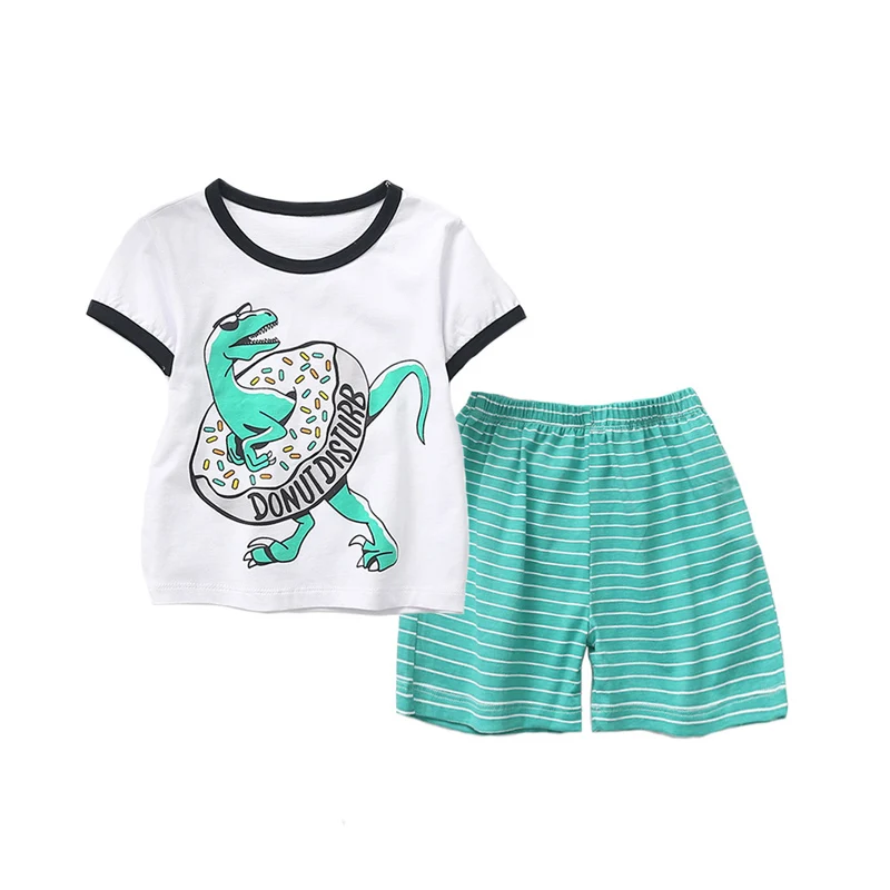 

Toddler Chothes Children's Summer Short Sleeve Pajamas Crocodile Pajamas Set Boy Clothes Set Girls Clothes Set