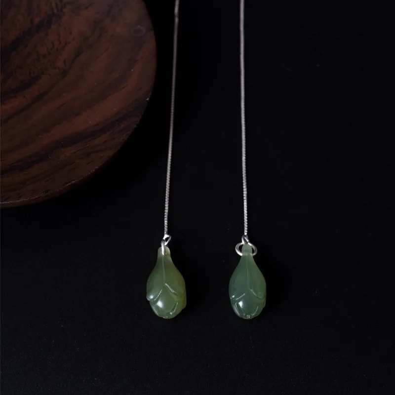 

DIY Flower Earrings Simple Fashion And Tian LAN Orchid Ear Line Female Sterling Silver Anti Allergy Exquisite Jewelry