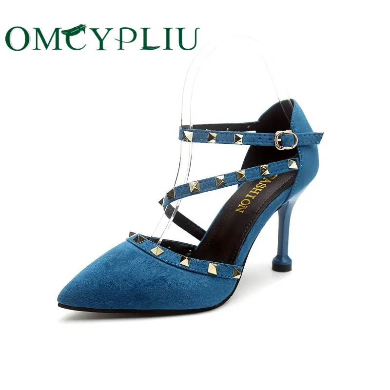 

Studded Sandals Woman Summer 2020 Women High Heels Ladies Shoe Block Heel Shoes Sandalias mujer Female Fashion Sandalia Feminina