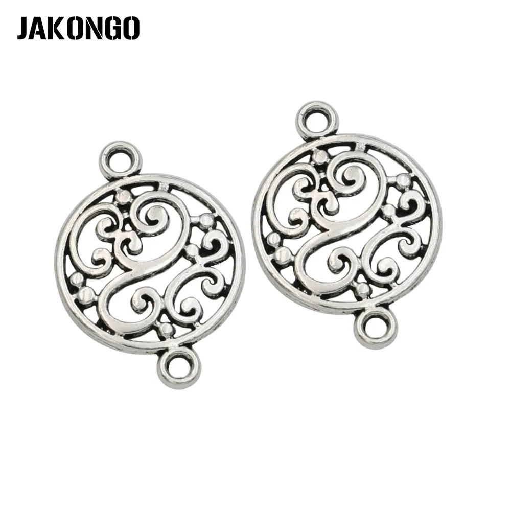 Посеребренные соединители JAKONGO в античном стиле для цветов Очаровательная