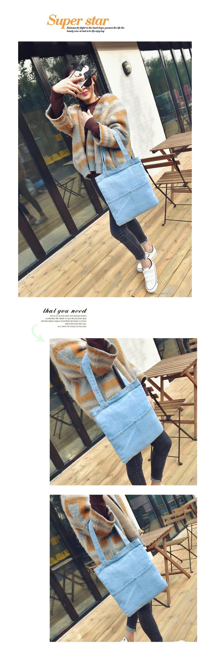 ew Fashion women's messenger bags famous brand handbag denim jeans lady shoulder bag clutches diagonal mochila Casual tote (6)