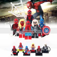 10 лотов ofDecool 0274-0279 паук honecoming Человек-паук Байкер Паук Девушка Строительные блоки детские подарки игрушки, Прямая поставка