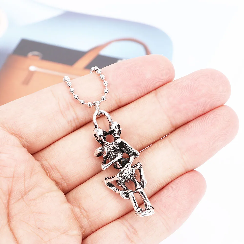 

Fashion Men Infinity Tibet Silver Black Stainless Steel Skull Pendant Necklace Love Forever Necklace Pendant Jewelry Girl Gift