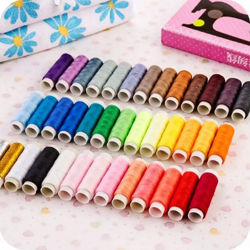 

39Colors/Set 200 Sewing Thread Spool Yard Mixed Colors Polyester Spool Handmade Sewing Thread Home Embroidery Durable