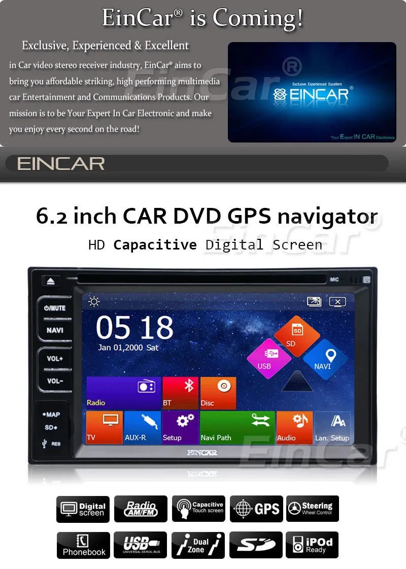 Excellent MP3 MP5 Radio Car DVD Player EQ 8GB GPS Map Auto win8 Audio In Deck Video Logo Stereo Autoradio BT USB Music 2 Din 4