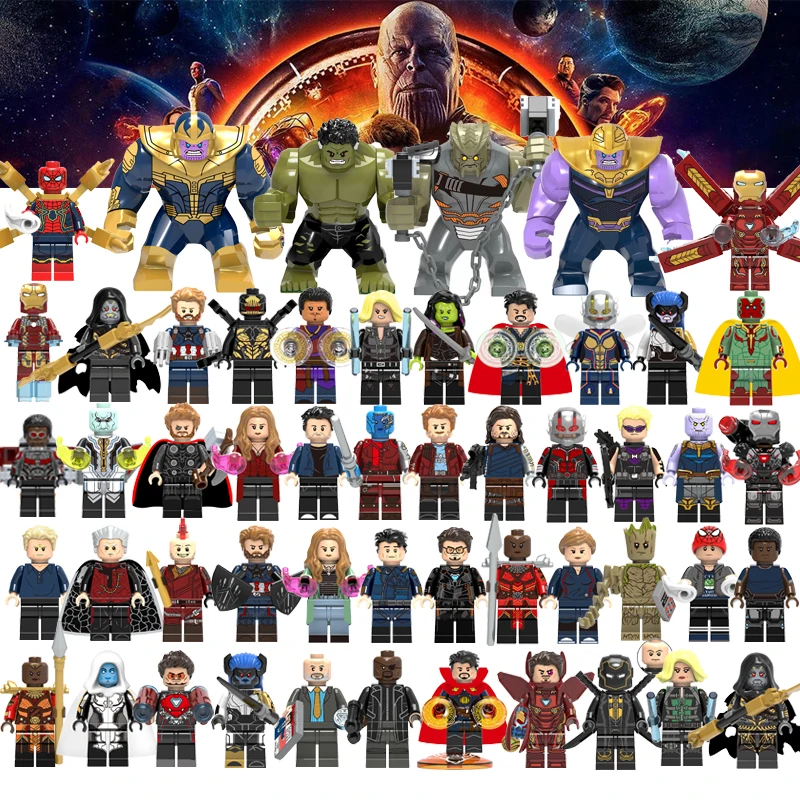 

Single Sale Super Heroes Legoelys Avengers Captain Marvel Ant Man Thanos Wasp Ninjia Building Blocks Hulk Black Panther Toys