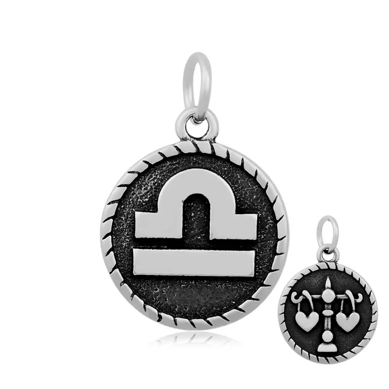 HOT 316l Stainless Steel DIY Vintage Libra 12 Constellation Charms Floating Pendants for Bracelet Necklace Jewelry Making | Украшения и