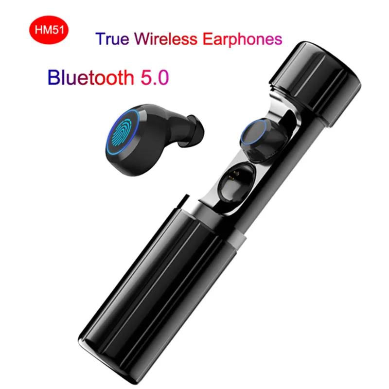 

HM51 Bluetooth 5.0 TWS Mini True Wireless Headset with Mic Waterproof HiFi 3D Stereo Noise Reduction in-Ear Wireless Earbuds