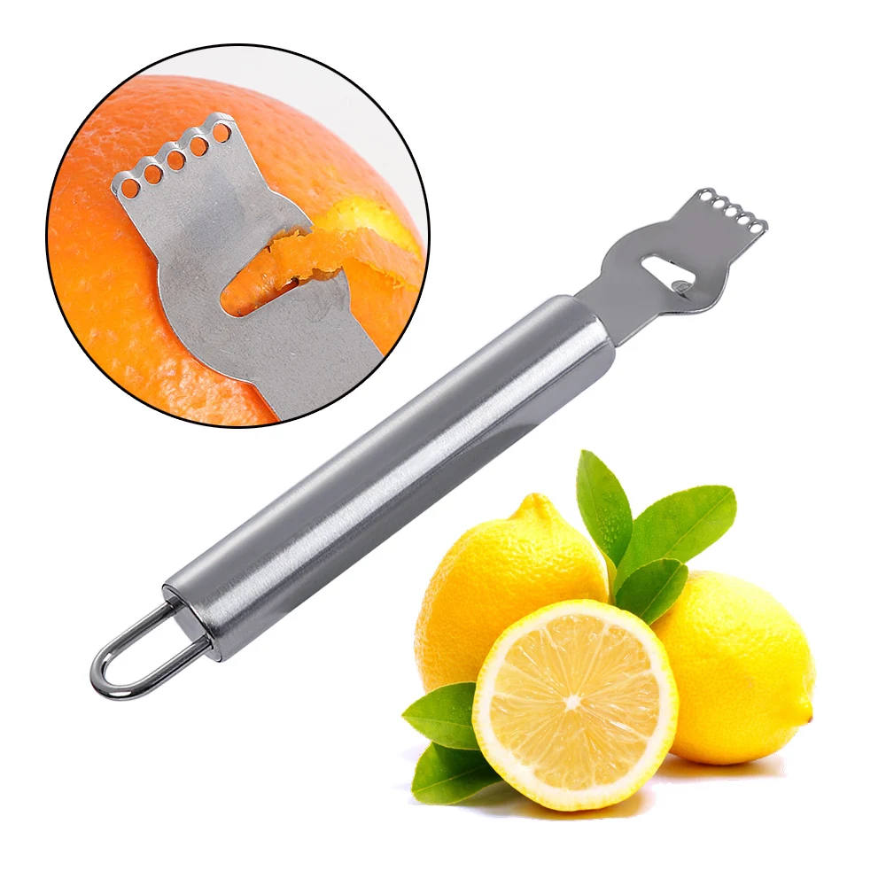 1PC Creative Stainless Steel Lemon Zester Grater with Channel Knife
