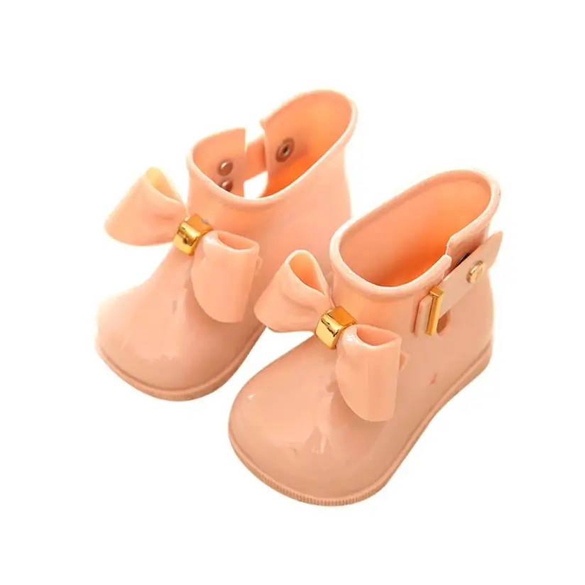 Обувь для девочек; резиновые сапоги; Водонепроницаемая Обувь для дождя; милая прозрачная обувь для малышей; обувь для девочек; детские резиновые сапоги с бантом