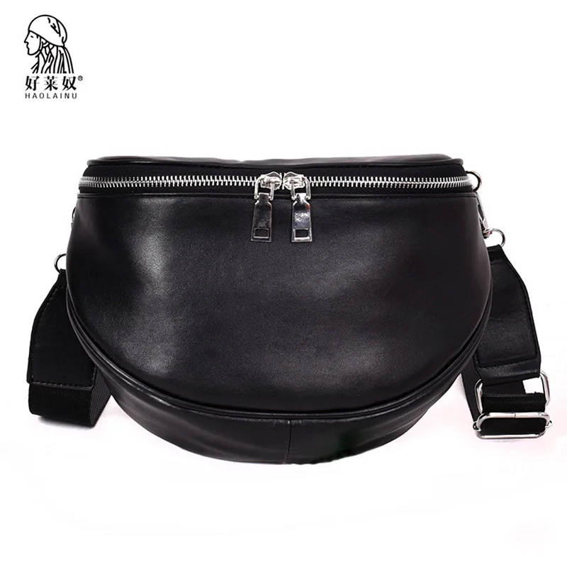 2018 Classic Women Leather Waist Belt Bag Black Belt Pack Waist Bag Small Fashion Women Travel ...