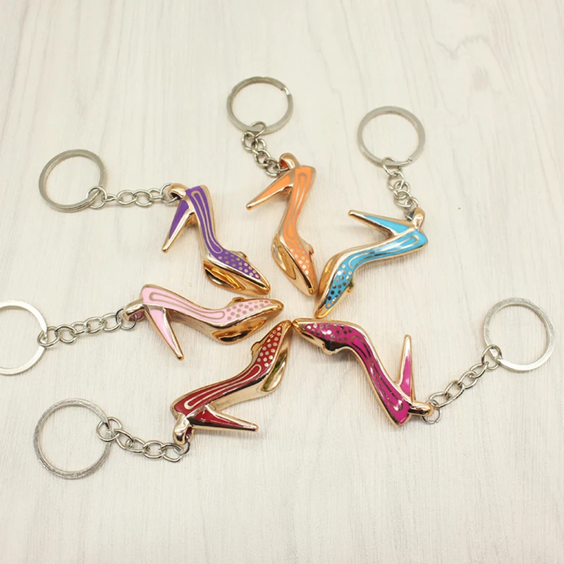 

1 Pc High Heel Shoes Keychain Rhinestone Car Key Rings Women Bag Charms Key Chains Keyrings Fashion Crystal Key Holder