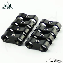 8 pces an-6 an6 13.4mm trançado mangueira separador braçadeira adaptador de montagem suporte preto