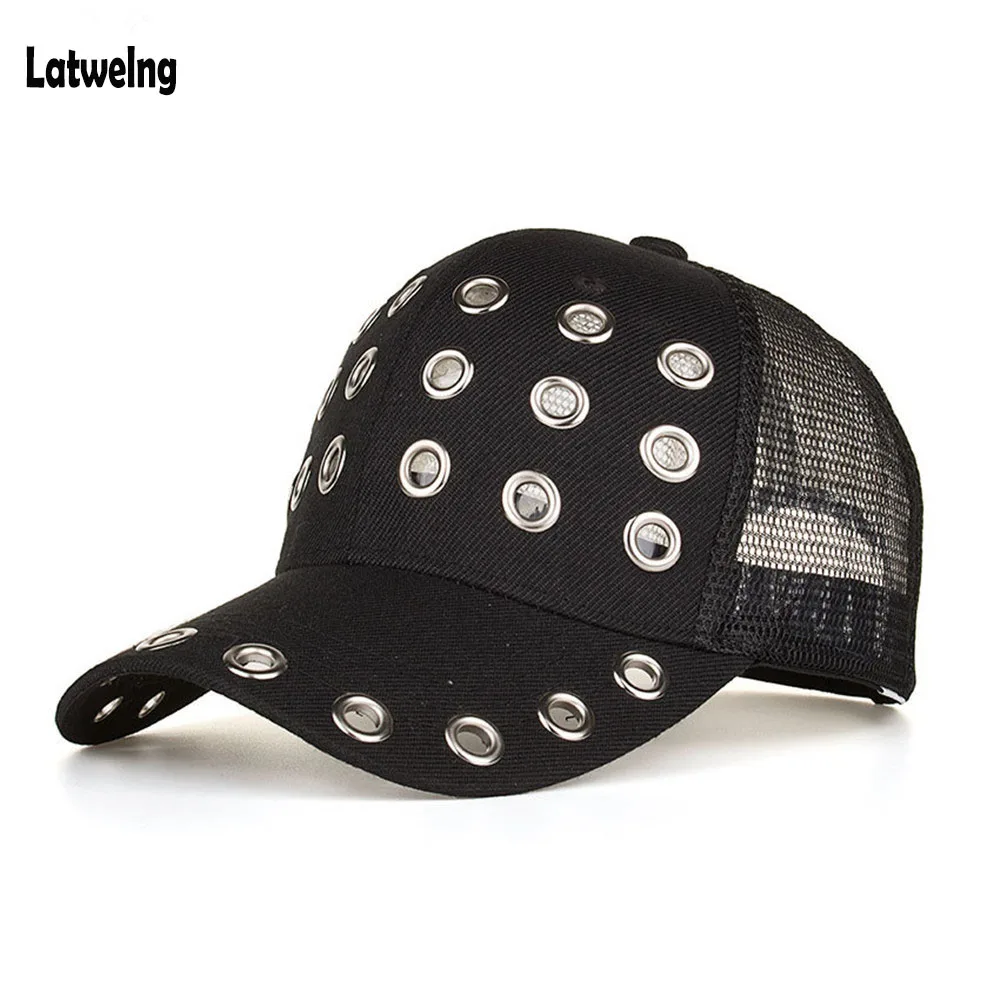 European And American Fashion Snapback Mesh Hats Round Hole Breathable