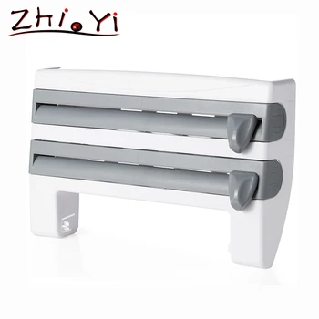 

Multifunctional Kitchen Wall-mounted Storage Rack Paper Plastic Wrap Foil Paper Organizer Storage Holders & Racks Accessories
