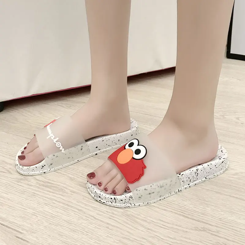 

New Women Slippers Flats Cute Cartoon Indoor bathroom Non-slip slippers PVC sandals Women Home Slippers slides Beach flip flops