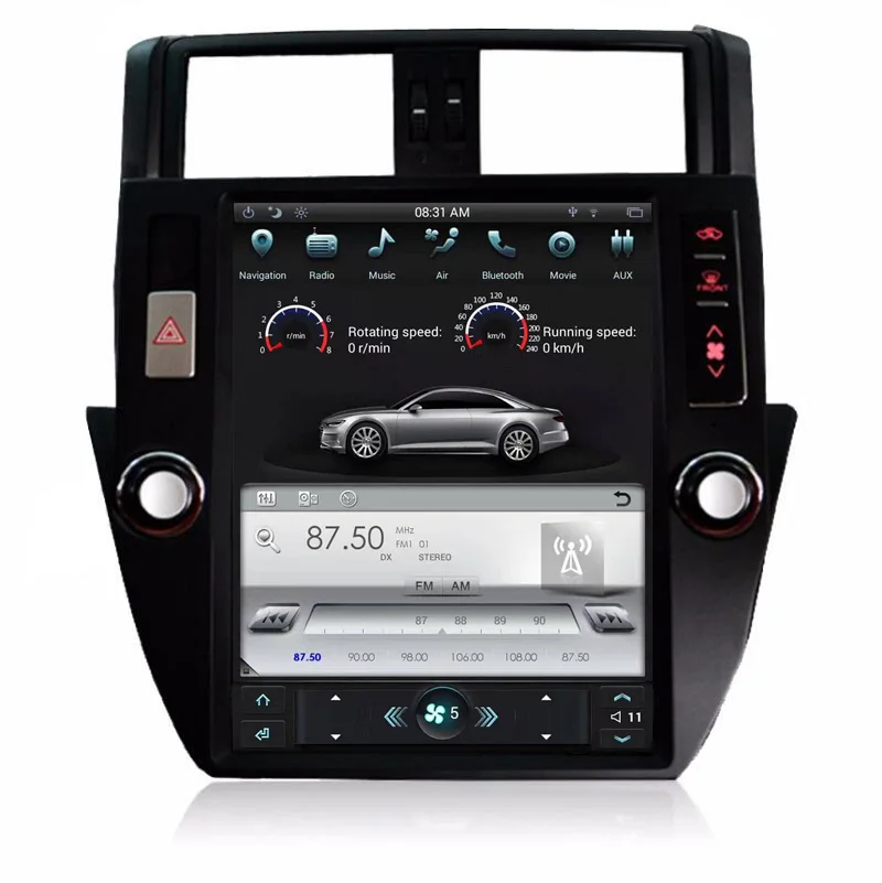 Perfect 12.1" Tesla Vertical Screen Android 6.0 Car Radio DVD GPS Navigation for Toyota Prado 150 2014-2017 Support 3/4G Network 4