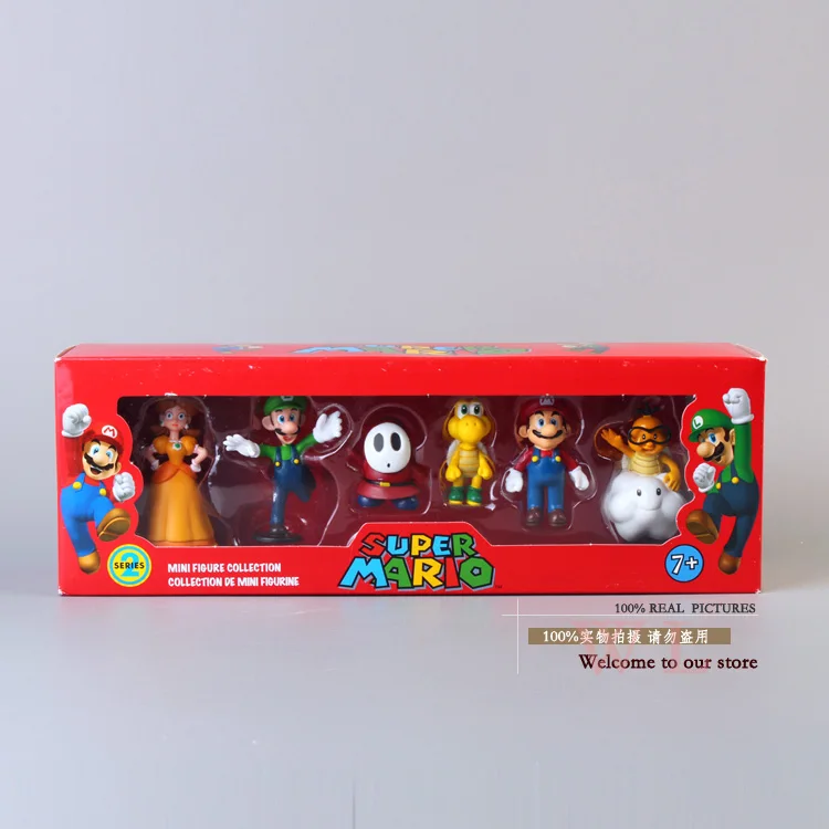 Super Mario Bros Peach Daisy Toad Mario Luigi Wario Yoshi Koopa Donkey Kong PVC Action Figure Toys Dolls 6pcs/set 5 Types Super Mario Bros Peach Daisy Toad Mario Luigi Wario Yoshi Koopa Donkey Kong PVC Action Figure Toys Dolls 6pcs/set 5 Types