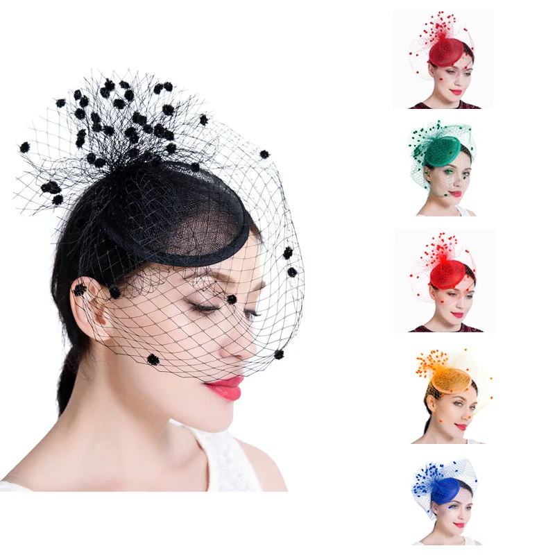 

Women Sinamay Feather Fascinator Elegant Bridal Mesh Net Hair Clip Great Ladies Hair Clip Head Wear Hair Accessory for Party