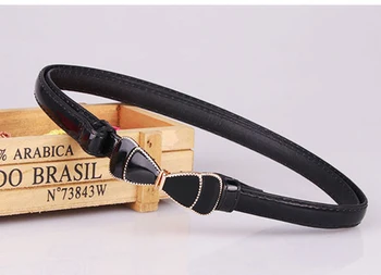 

Lady's Slender Waist Belt Bowknot Waist Belt Real Leather Female New Dress Decoration Fashion Adjustable Bow Thin Belt for Women