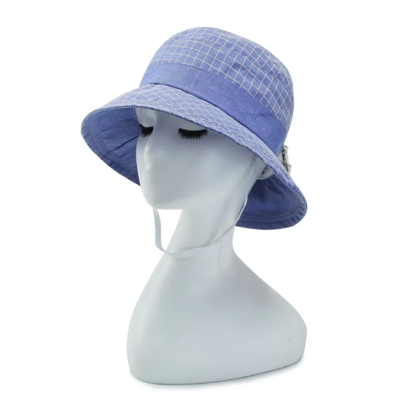 

Fashion FLOWER Bucket Hat Lattice Sun Casual Fisherman Hats Women Cotton Street Hip Hop Bucket Hat Fishing Cap