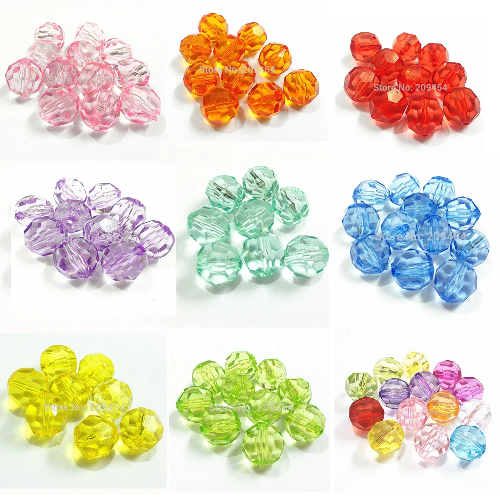 

10mm/12mm/14mm/16mm/20mm Transparent Big-Faceted Round Chunky Beads