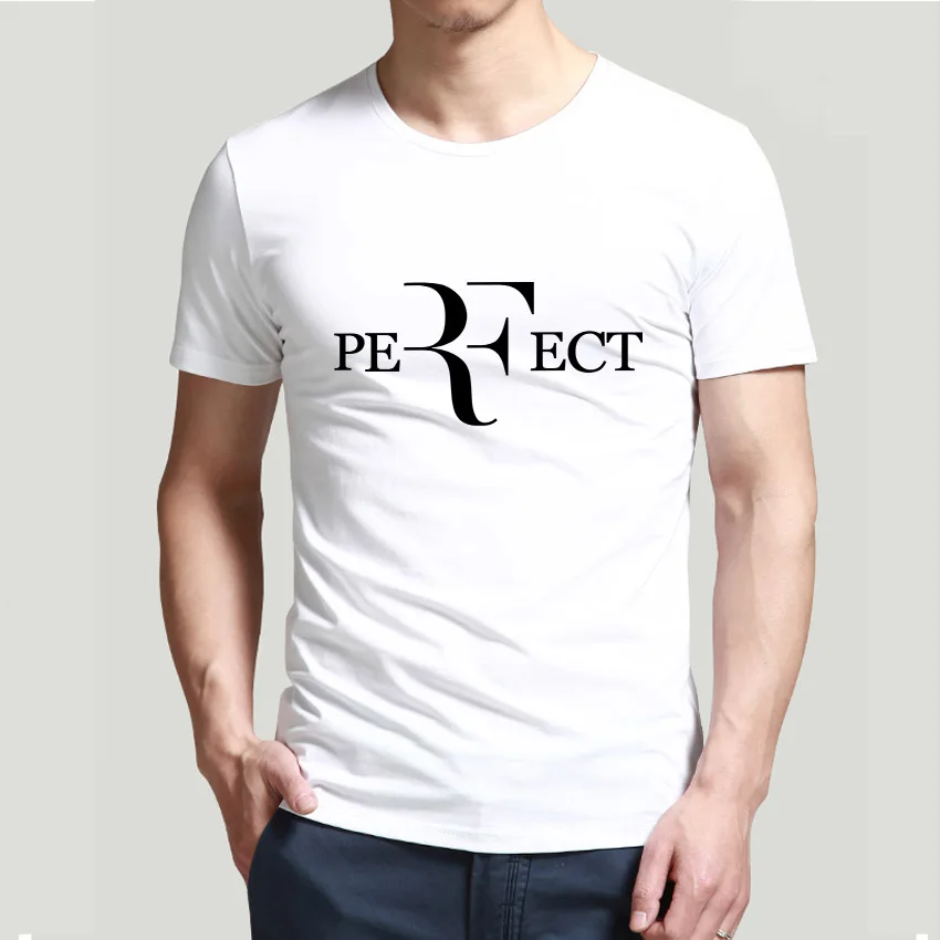RF-LOGO Roger-Federer Mens Short Sleeve T-Shirt Athletic Casual Tee Shirts For Men Stylish T Shirt
