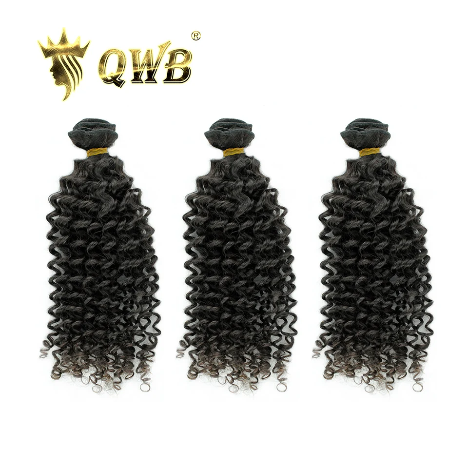 

QUEEN WEAVE BEAUTY QWB Free Shipping Tight Curly 3Bundle/Lots 12''~28''P Brazilian Virgin Nature Color 100% Human Hair Extension