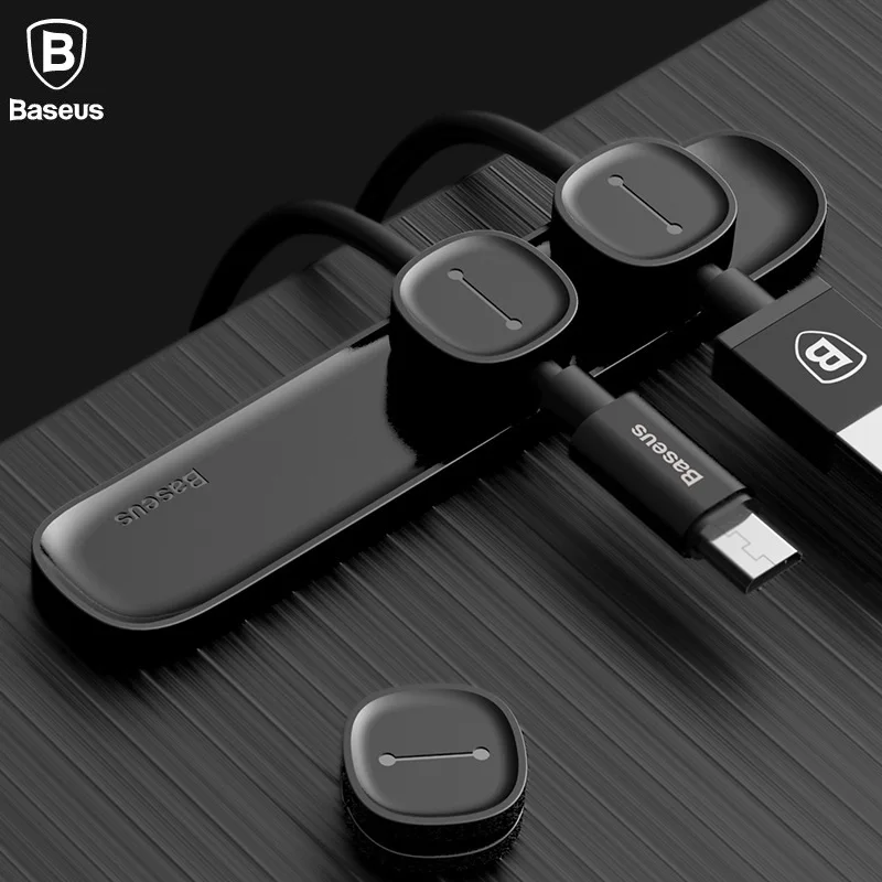 

Baseus Brand Magnet Cable Clip USB Cable Organizer For Desktop Workstation Cable Winder Avoid Cable Mess, Simple but Effective