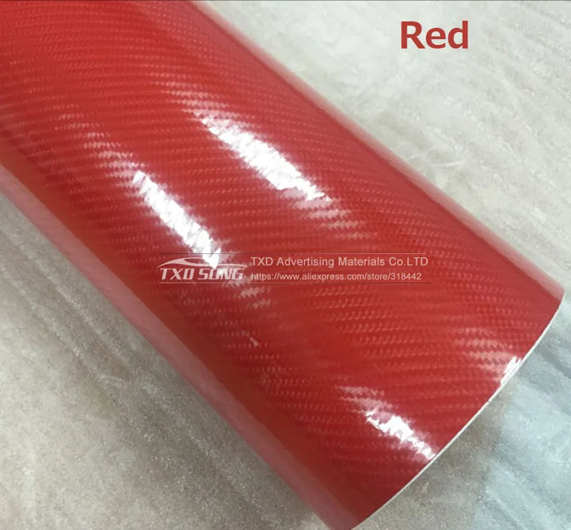 Новое поступление 5D из углеродного волокна с много цветов для выбора, не содержит синий красное серебро серого и розового цветов 5D угольный осажденный 10/20 Вт, 30 Вт/40/50/60x152 см/лот - Название цвета: Red