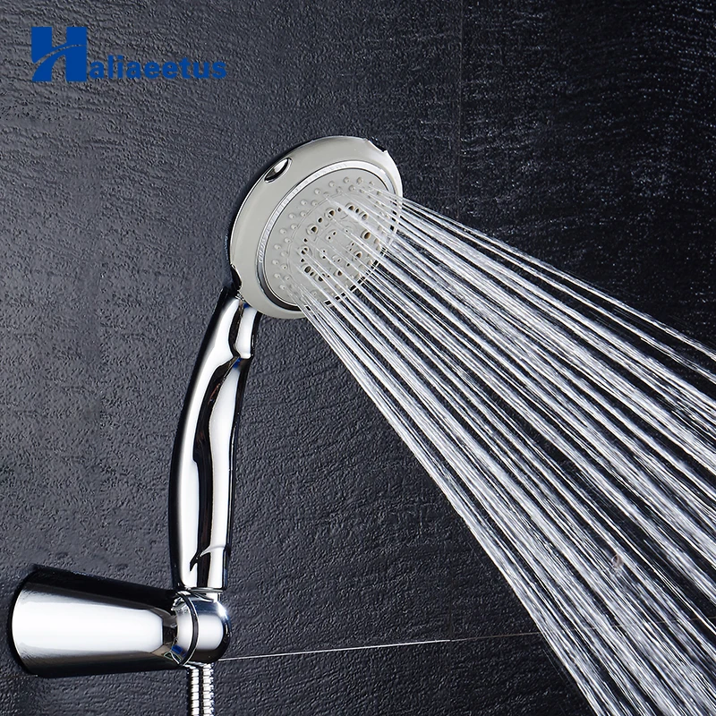 Water Saving Shower head Five function Pressure Boost chrome rain