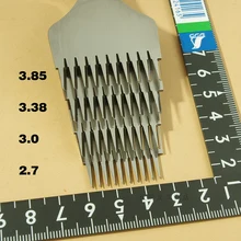 3,38 мм, 3 шт., инструменты для изготовления кожаных швов, дырокол, инструмент для прошивки, 2/510 зубец, белая сталь/французский, плоская резка