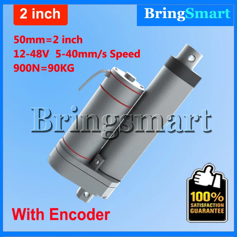 

Bringsmart TGA-Y Electronic Linear Actuator 12V-48V 2 Inch 50mm Stroke Linear Actuator With Encoder 50-900N Tubular Motor Stroke