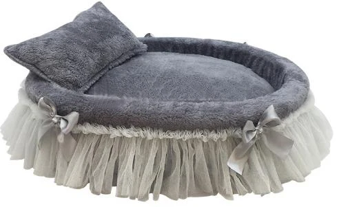 Best New Style Lace luxury pet bed to improve sleep comfortable pet sofa warm dog mattress beautiful circular pet bed