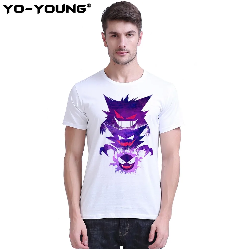 Футболки с покемонами для мужчин Gastly Haunter Gengar футболка дизайном цифровой печати