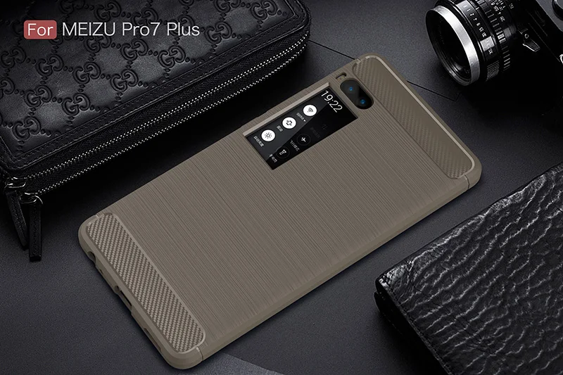 carbon fiber silicone case meizu pro 7 plus (9)