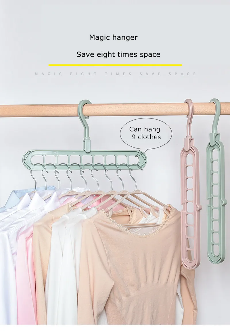 Multi-function Magic Hanger Porous Rack Folding Household Storage Skirt Shelf Rotating Drying Rack Clothes Organizer Homdox