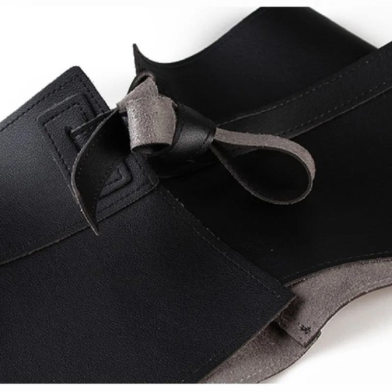 Najtaniej 2019 trendy kobieta szeroki muszka gorset pas moda falbankowa spódnica Peplum pasy Pu skóra Cummerbund dekoracja sznurkiem Riem