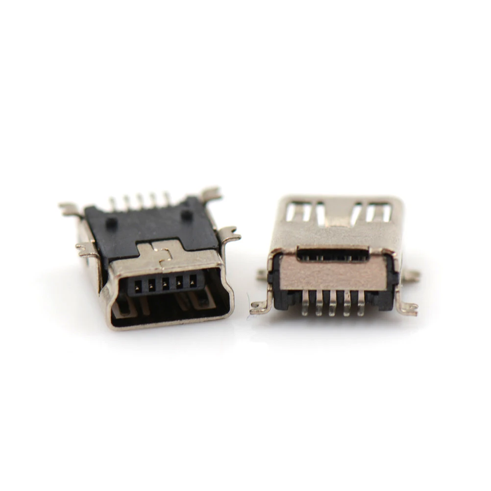

10Pcs/lot Mini Usb Connector USB Connector 5 Pin Seat Jack Micro Usb Four Legs 5P Inserting Plate Seat Wholesale