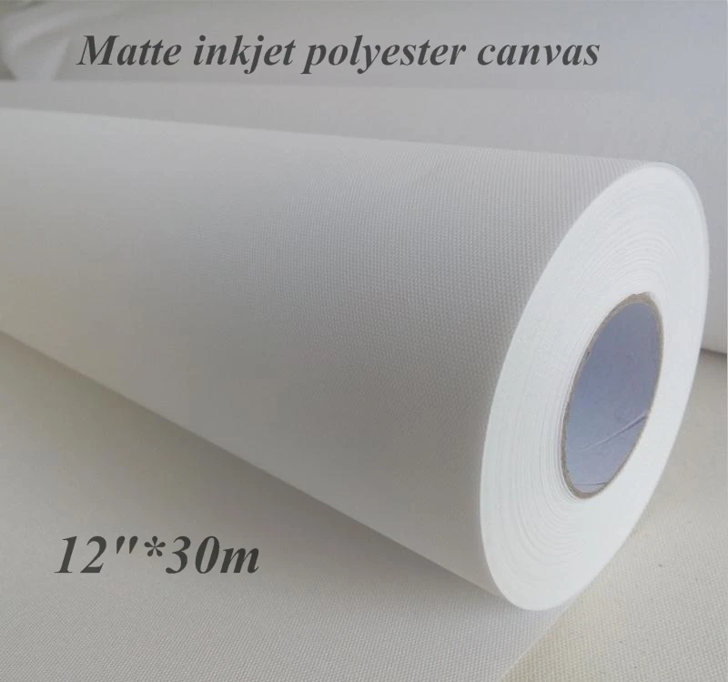 

12in*30m waterproof matte surface polyester canvas roll for inkjet printing